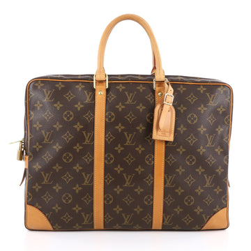 Louis Vuitton Porte-Documents Voyages Bag Monogram Canvas PM Brown