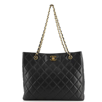Chanel Vintage Chain Tote Quilted Caviar Medium