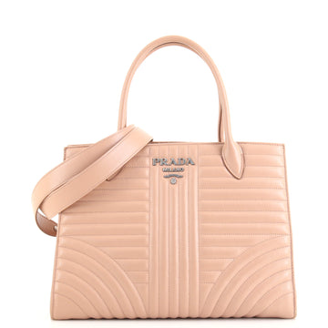 Prada Convertible Open Tote Diagramme Quilted Leather Medium