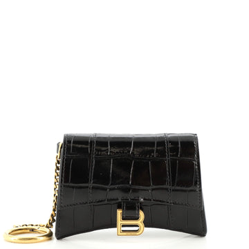 Balenciaga Hourglass Keychain Card Holder GG Embossed Leather