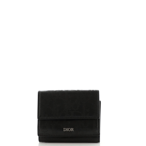 Wallet Black Dior Oblique Galaxy Leather