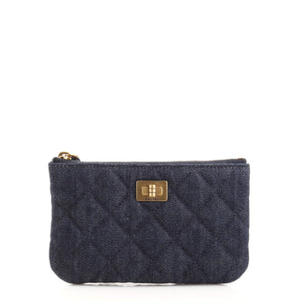 Chanel Reissue 2.55 O Case Pouch Quilted Denim Mini