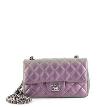 Chanel Classic Single Flap Bag Quilted Iridescent Lambskin Mini
