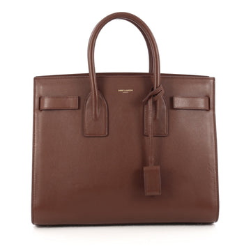 Saint Laurent Sac De Jour Handbag Leather Small Brown
