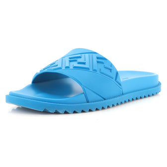 Fendi Men's Slide Sandals Zucca Embossed Rubber