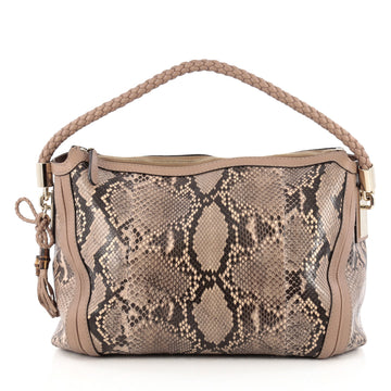 Gucci Bella Hobo Python Medium Brown