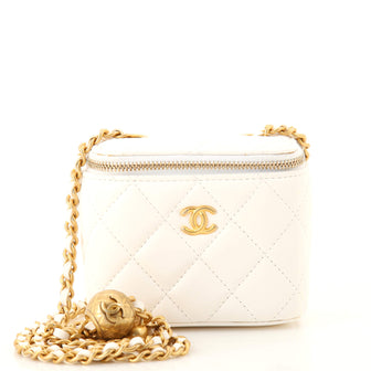 Chanel Pearl Crush Vanity Case with Chain Quilted Lambskin Mini