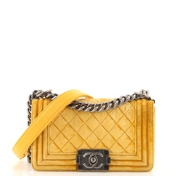 Chanel Boy Flap Bag Quilted Velvet Small