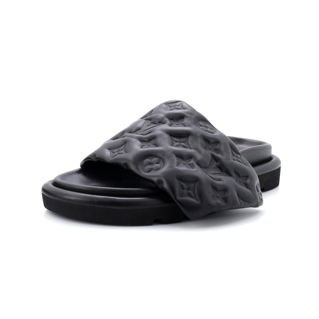 Pool pillow cloth sandal Louis Vuitton Black size 38 EU in Cloth - 22129510