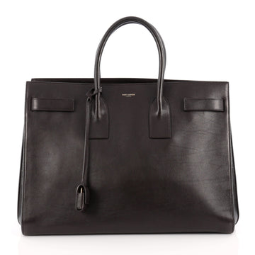 Saint Laurent Sac De Jour Handbag Leather Large Brown