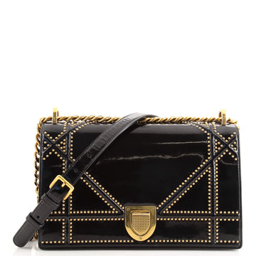 Christian Dior Diorama Flap Bag Studded Patent Medium