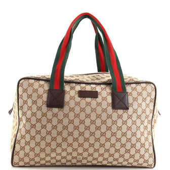 Gucci Web Carry On Duffle Bag GG Canvas Medium