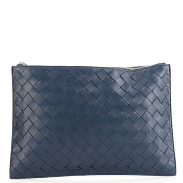 Bottega Veneta Flat Zip Pouch Intrecciato Nappa Medium