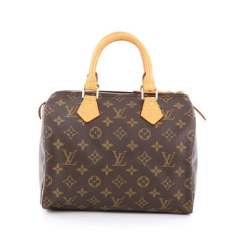 Louis Vuitton Speedy Handbag Monogram Canvas 25 Brown