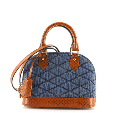 Louis Vuitton Alma Handbag Malletage Denim with Monogram Leather BB