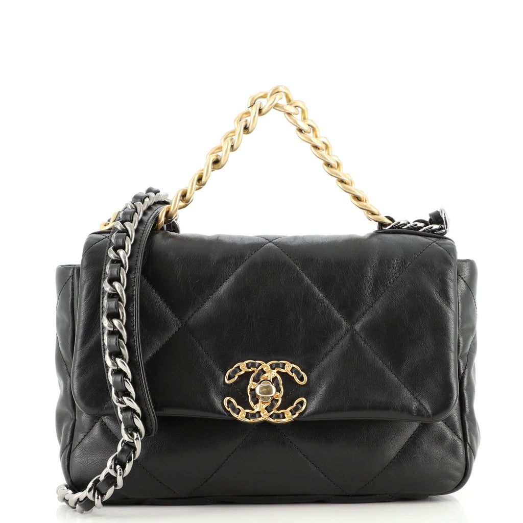 Chanel Black Quilted Lambskin Large Chanel 19 Flap Bag