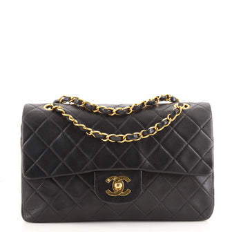 Chanel Vintage Classic Double Flap Bag Quilted Lambskin Small