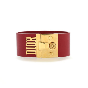 Christian Dior Logo Bracelet Leather and Metal