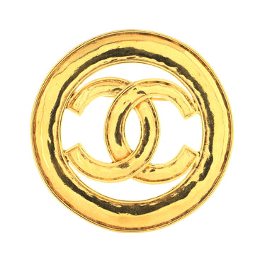 Chanel Vintage CC Cutout Round Brooch Metal XL