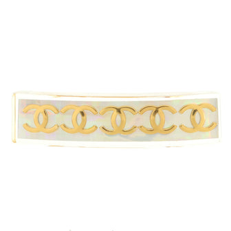 Chanel Vintage CC Holographic Hair Barrette Resin and Metal