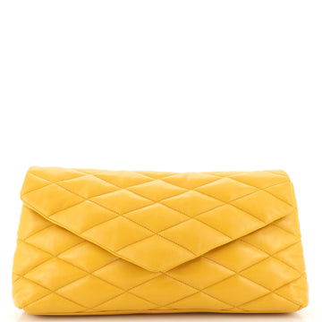 Saint Laurent Sade Puffer Envelope Clutch Quilted Leather