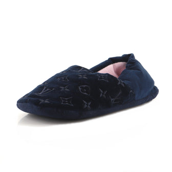 Louis Vuitton Women's Dreamy Slippers Monogram Embroidered Velvet Blue  17310461