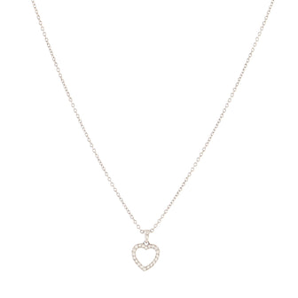 Tiffany & Co. Metro Heart Pendant Necklace Platinum and Diamonds