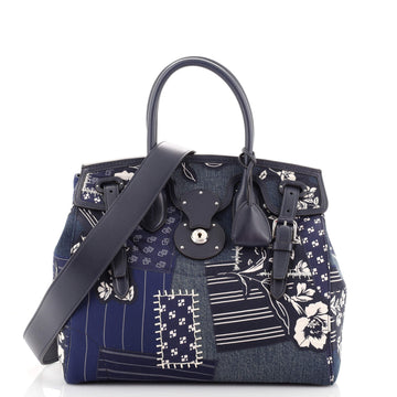 Ralph Lauren Collection Ricky Satchel Patchwork Denim 33