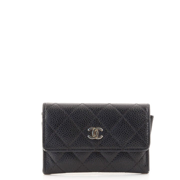 Chanel CC Flap Card Case Quilted Caviar