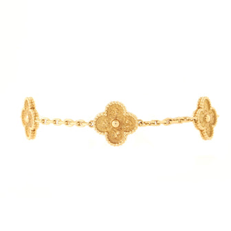 Van Cleef & Arpels Vintage Alhambra 5 Motifs Bracelet 18K Yellow Gold