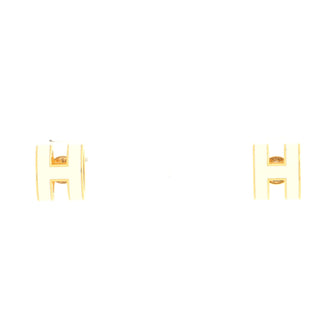 Hermes Pop H Stud Earrings Metal and Enamel