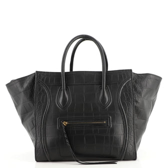 Celine Phantom Bag Crocodile Embossed Leather Medium