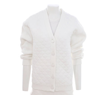 Fendi Women's V-Neck Button Cardigan Quilted Viscose Blend