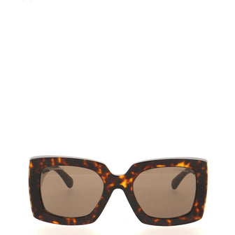 Chanel CC Rectangle Sunglasses Acetate with Embossed Metal