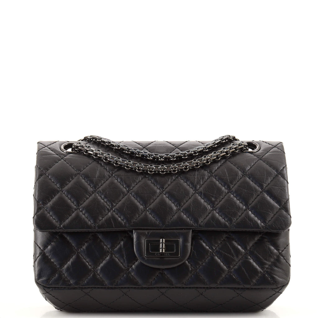 Chanel So Black Reissue 2.55 Flap Bag Quilted Aged Calfskin 225 Black  1732042