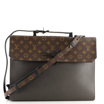 Robusto Briefcase Monogram Canvas and Taiga Leather