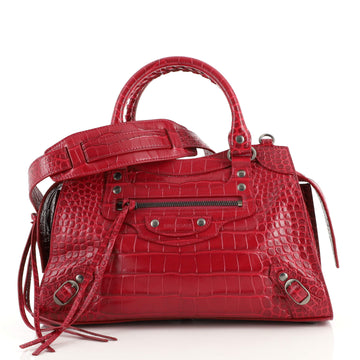 Balenciaga Neo Classic City Bag Crocodile Embossed Leather Small