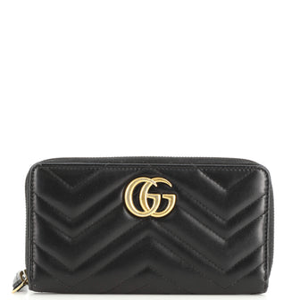 Gucci GG Marmont Zip Around Wallet Matelasse Leather