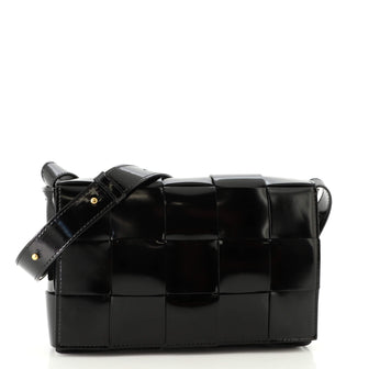 Bottega Veneta Cassette Crossbody Bag Maxi Intrecciato Patent