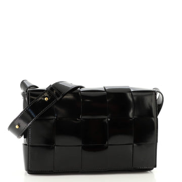 Bottega Veneta Cassette Crossbody Bag Maxi Intrecciato Patent
