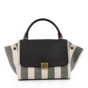 Celine Trapeze Handbag Canvas with Leather Small Neutral