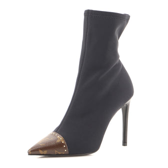 Louis Vuitton Women's Cherie Ankle Boots Fabric with Studded Monogram Canvas
