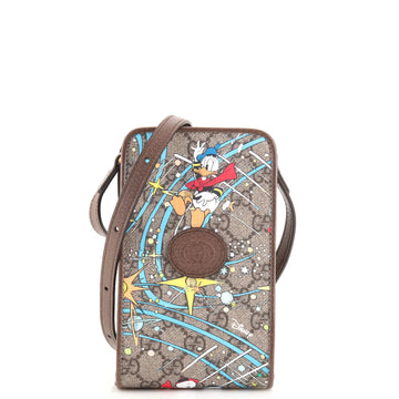 Gucci Disney Donald Duck Phone Case Crossbody Bag Printed GG Coated Canvas