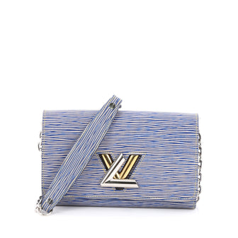 Louis Vuitton Twist Chain Wallet Epi Leather Blue