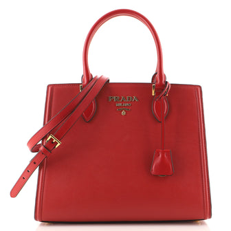 Prada Convertible Open Tote Saffiano with Soft Calf Medium