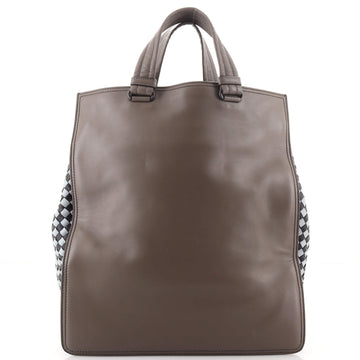 Bottega Veneta Checker Tote Leather with Intrecciato Nappa Tall