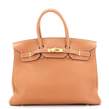 Hermes Birkin Handbag Brown Togo with Gold Hardware 35