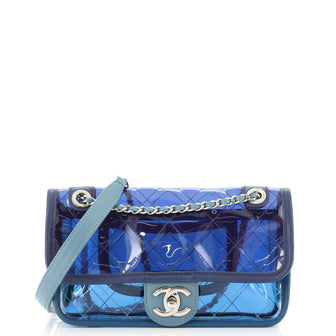 Coco Splash Flap Bag Quilted Pvc With Lambskin Small Chanel