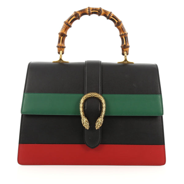 Gucci Dionysus Bamboo Top Handle Bag Colorblock Leather Large 17358