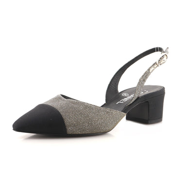Chanel Women's Cap Toe Slingback Pumps Fabric